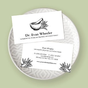  Naturopathic Doctor Mortar and Pestle  Business Card