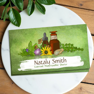 Naturopathic Medicine Illustration Business Card