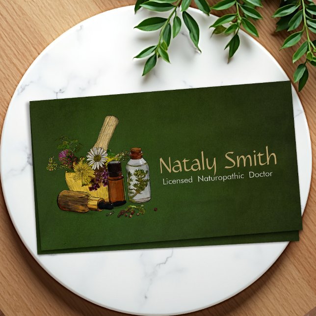 Naturopathic Medicine Illustration Business Card (Creator Uploaded)