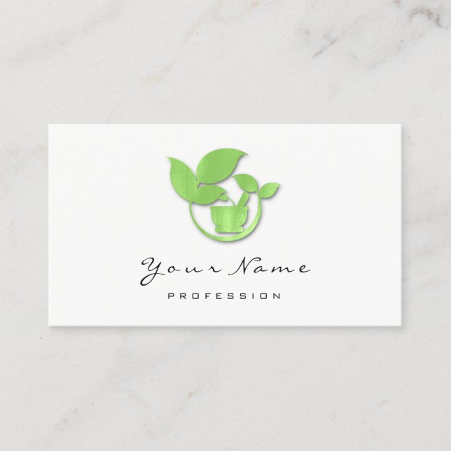 Naturotherapy Healthy Diet Ayuveda Green Logo Appointment Card (Front)