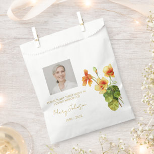 Naturtium Simple Photo Funeral Seed Favour Bags