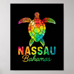 Nau Hamas Tie Dye Sea Turtle Hamas Beach Vacation  Poster