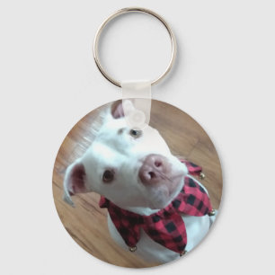 Nauga le chien blanc  key ring