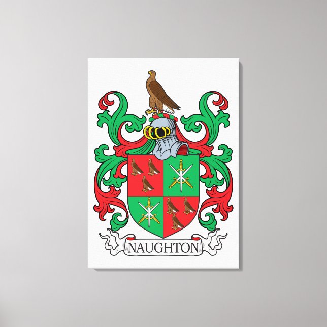 Naughton Family Crest Canvas Print (Front)