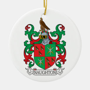 Naughton Family Crest Ceramic Tree Decoration