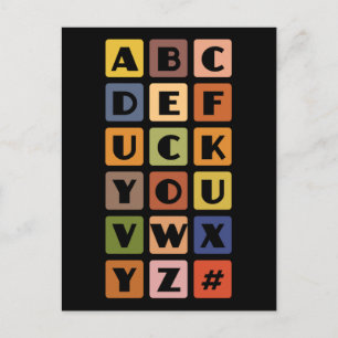 Naughty Alphabets custom postcard