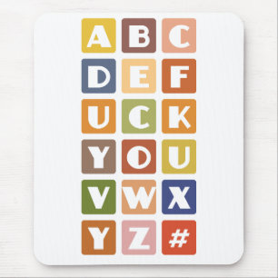Naughty Alphabets mousepad