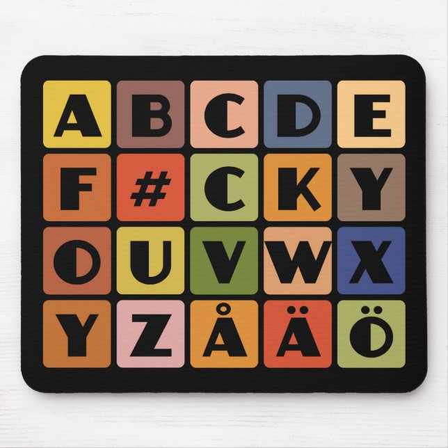 Naughty Alphabets mousepad (Front)
