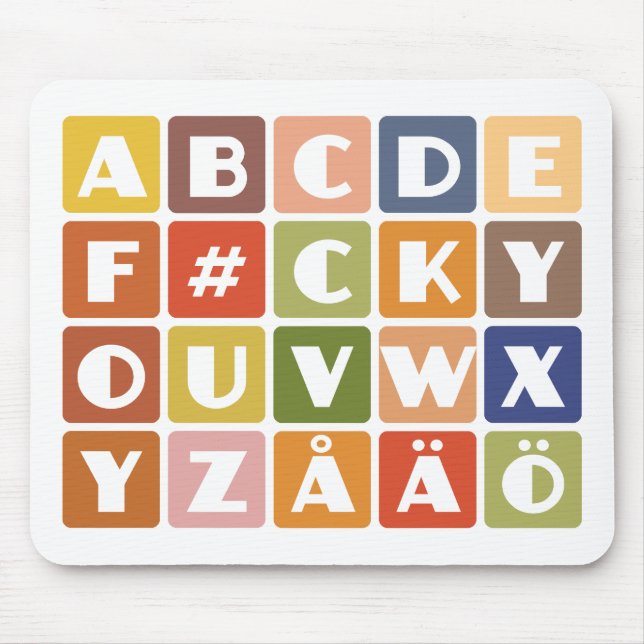 Naughty Alphabets mousepad (Front)