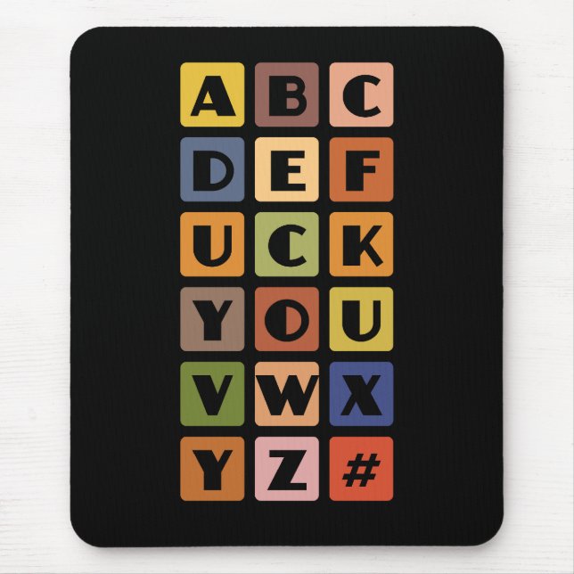 Naughty Alphabets mousepad (Front)