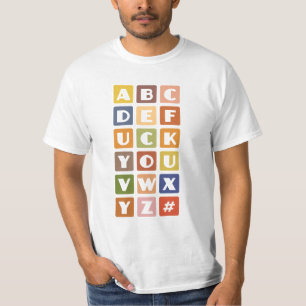 Naughty Alphabets shirt – choose style & color