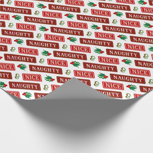 Naughty and Nice Christmas Wrapping Paper (Corner)
