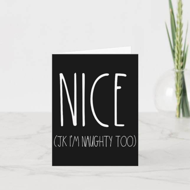 Naughty And Nice Couples Shirts For Christmas Jk N Card (Front)