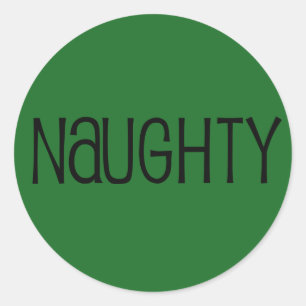 Naughty and Nice Gold Christmas Holiday Gift Fun 2 Classic Round Sticker