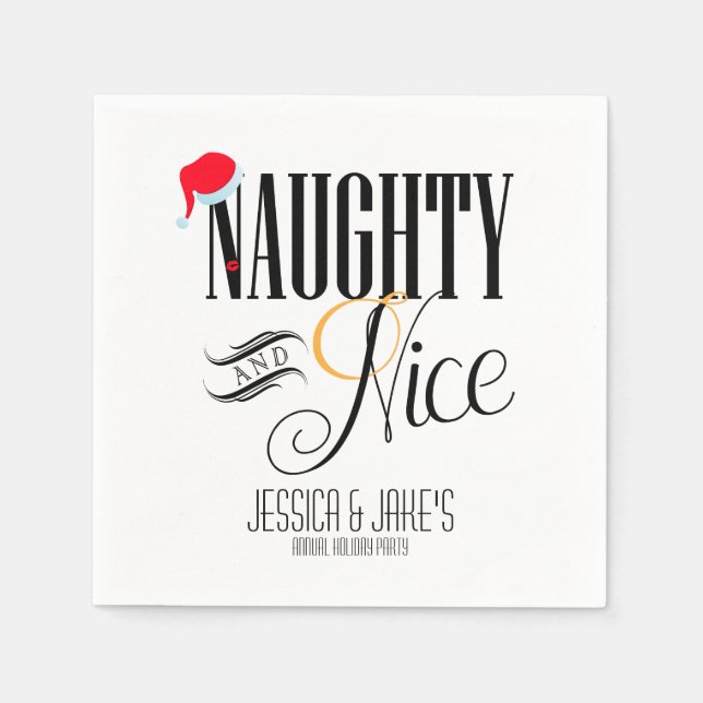 Naughty and Nice Holiday Napkin (Front)