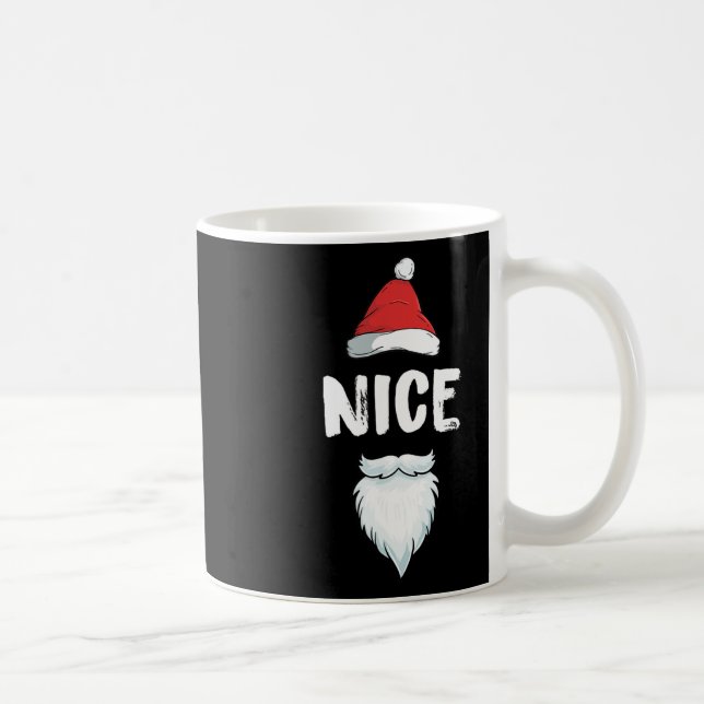 Naughty And Nice Matching Christmas Pyjamas For Ki Coffee Mug (Right)
