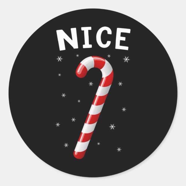 Naughty And Nice Matching Couples Christmas 1  Classic Round Sticker (Front)