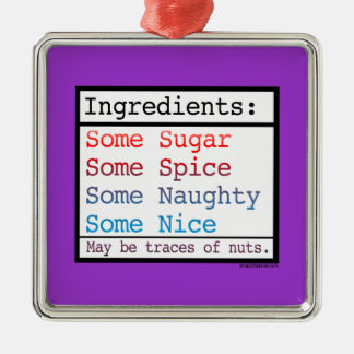 Naughty and Nice Metal Tree Decoration