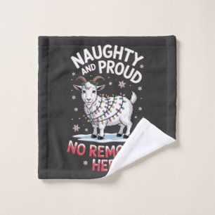 Naughty and Proud No Remorse Funny Christmas Sheep Wash Cloth