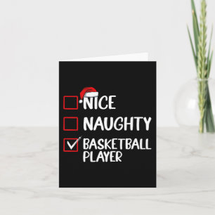 Naughty Basketball Player Funny Christmas List Pre Card