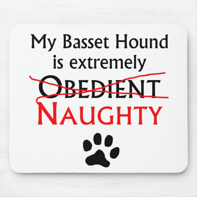 Naughty Basset Hound Mouse Mat (Front)