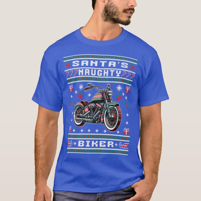 Naughty Biker Ugly Christmas Sweater (Front)