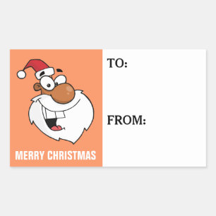 Naughty Black Santa Claus Gift Tag Sticker