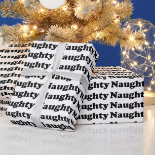 Naughty black white pattern funny cute gift wrapping paper