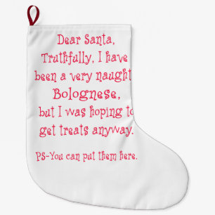 Naughty Bolognese Large Christmas Stocking