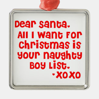Naughty boy list metal tree decoration