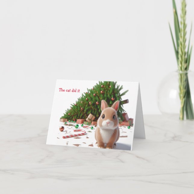 Naughty Bunny Christmas Card (Front)