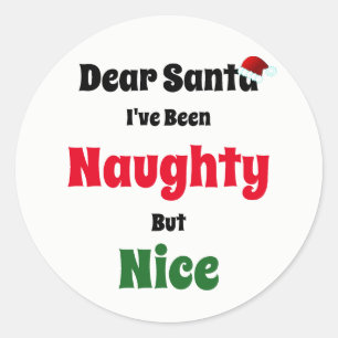 Naughty But Nice Christmas Classic Round Sticker