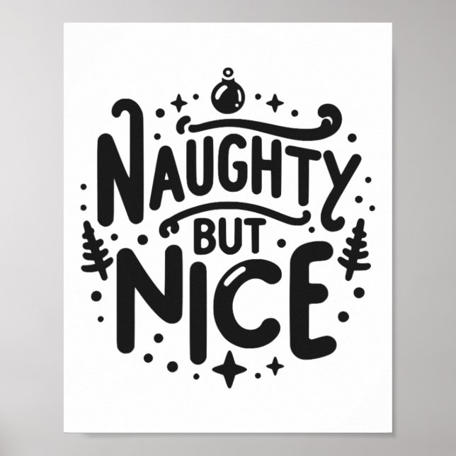 Naughty But Nice Funny Christmas Humour  Poster (Front)