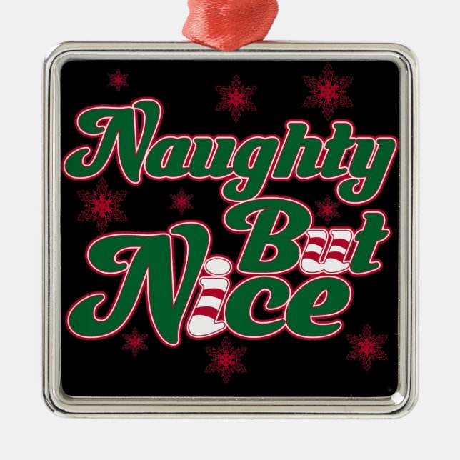 Naughty But Nice Metal Tree Decoration (Front)