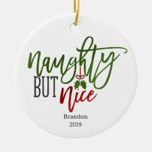 Naughty But Nice Personalized Ceramic Tree Decoration