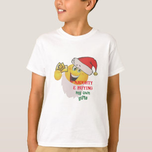 naughty buying my gifts funny santa emoji design T T-Shirt