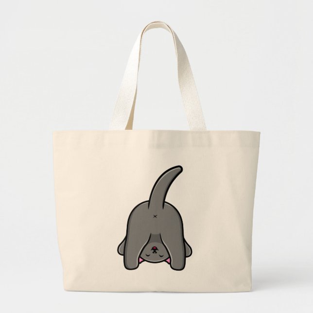 NAUGHTY CAT BACK DESIGN  LARGE TOTE BAG (Front)