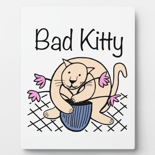 Naughty Cat Cartoon Plaque (Front)