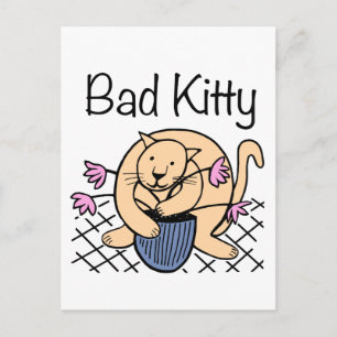 Naughty Cat Cartoon Postcard