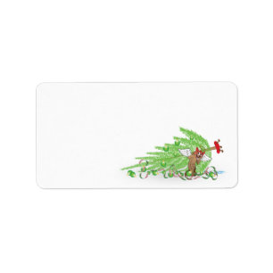 Naughty Cat Christmas Envelope Labels