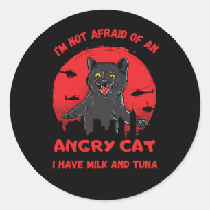 Naughty cat. Funny Cat Beast. Mischievous Cat Classic Round Sticker