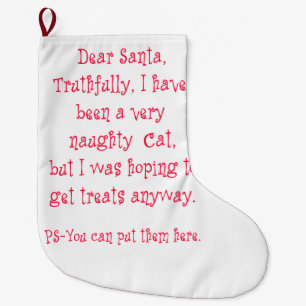 Naughty Cat Large Christmas Stocking