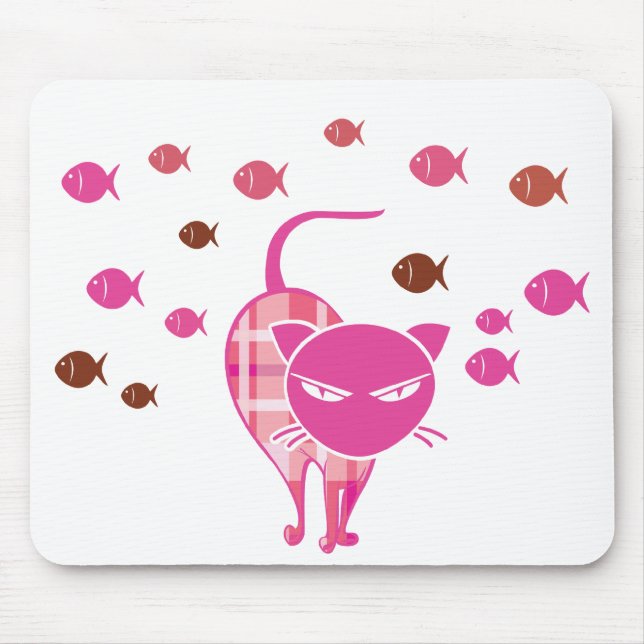 Naughty Cat Mouse Mat (Front)