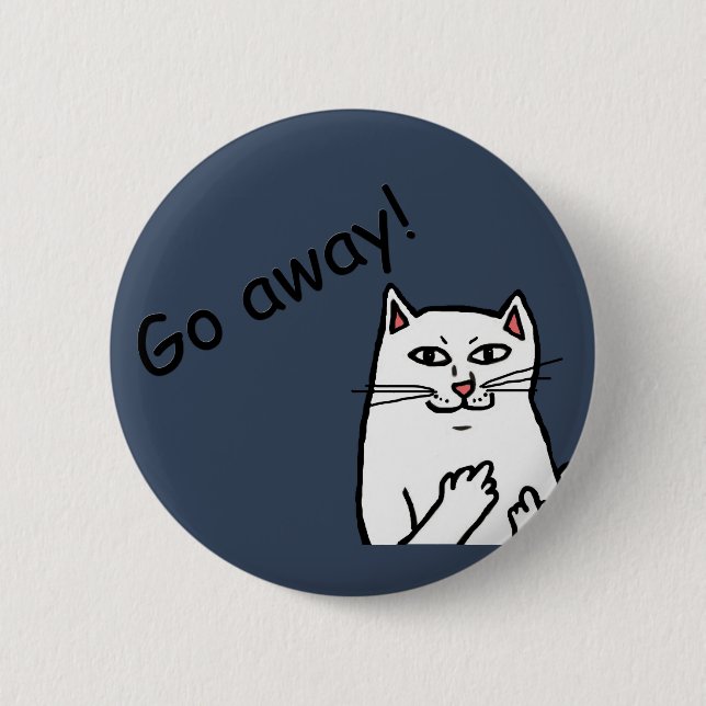 Naughty Cat Pinback Button (Front)