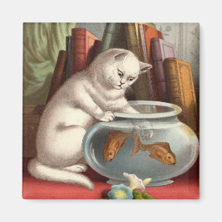 Naughty Cats - Fishing Cat Fridge Magnet