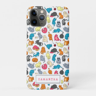 Naughty Cats Kittens Crowd Personalized iPhone 11 Pro Case