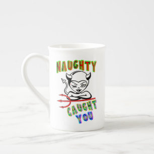 Naughty Caught You Bone China Mug