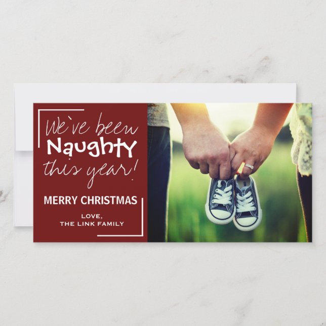 Naughty Christmas Baby Announcement (Front)