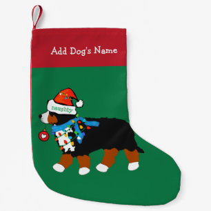 Naughty Christmas Bernese Mountain Dog Custom Small Christmas Stocking