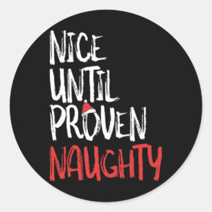 Naughty Christmas Classic Round Sticker